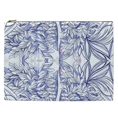 Blue Biro Ornate Cosmetic Bag (xxl) by kaleidomarblingart