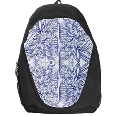 Blue Biro Ornate Backpack Bag by kaleidomarblingart