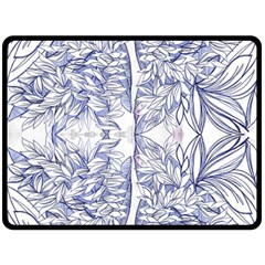 Blue Biro Ornate Double Sided Fleece Blanket (large)  by kaleidomarblingart