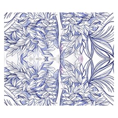 Blue Biro Ornate Double Sided Flano Blanket (small)  by kaleidomarblingart