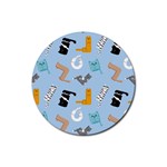 Unusual And Funny Tetris Cats Rubber Round Coaster (4 pack)  Front