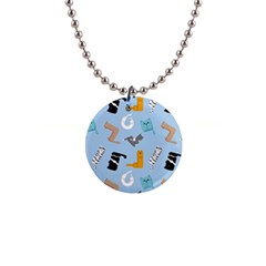 Unusual And Funny Tetris Cats 1  Button Necklace by SychEva