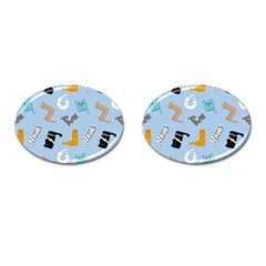 Unusual And Funny Tetris Cats Cufflinks (oval) by SychEva