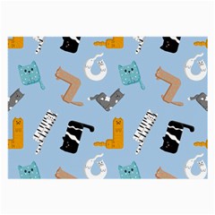 Unusual And Funny Tetris Cats Large Glasses Cloth by SychEva