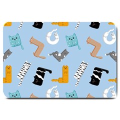 Unusual And Funny Tetris Cats Large Doormat  by SychEva