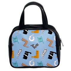 Unusual And Funny Tetris Cats Classic Handbag (two Sides) by SychEva