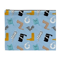 Unusual And Funny Tetris Cats Cosmetic Bag (xl) by SychEva