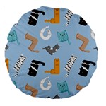 Unusual And Funny Tetris Cats Large 18  Premium Round Cushions Front