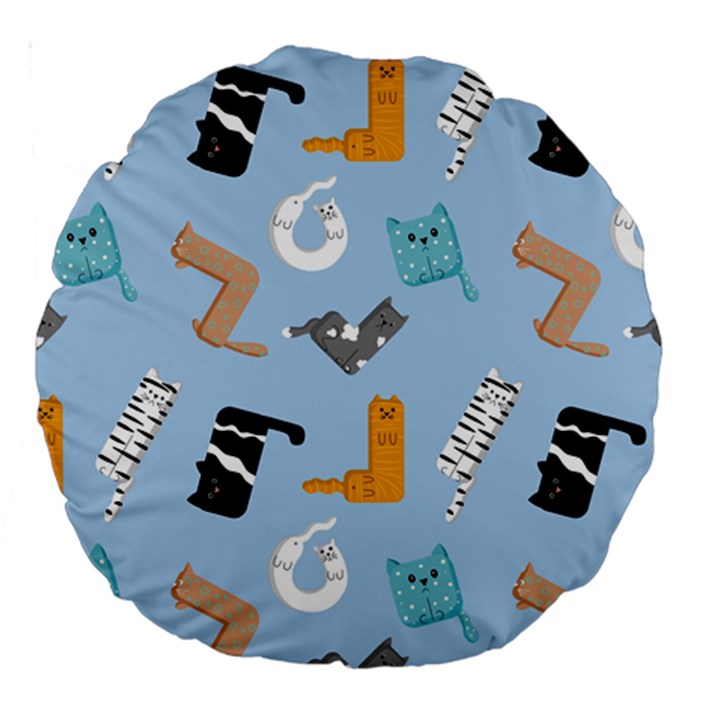 Unusual And Funny Tetris Cats Large 18  Premium Round Cushions