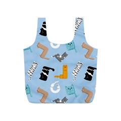 Unusual And Funny Tetris Cats Full Print Recycle Bag (s) by SychEva