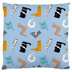 Unusual And Funny Tetris Cats Large Flano Cushion Case (one Side) by SychEva