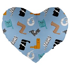 Unusual And Funny Tetris Cats Large 19  Premium Flano Heart Shape Cushions by SychEva