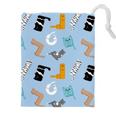 Unusual And Funny Tetris Cats Drawstring Pouch (4xl) by SychEva