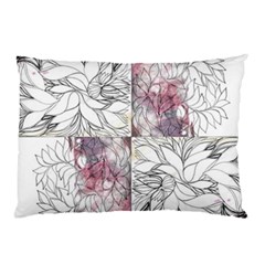 Mixed Media Ink Drawing Pillow Case by kaleidomarblingart