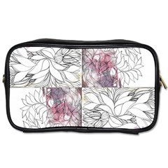 Mixed Media Ink Drawing Toiletries Bag (one Side) by kaleidomarblingart