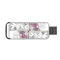 Mixed Media Ink Drawing Portable Usb Flash (one Side) by kaleidomarblingart