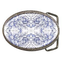 Blue Biro Arabesque  Belt Buckles by kaleidomarblingart