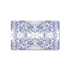 Blue Biro Arabesque  Magnet (name Card) by kaleidomarblingart