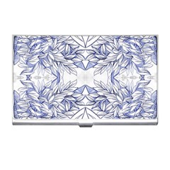 Blue Biro Arabesque  Business Card Holder by kaleidomarblingart