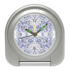 Blue Biro Arabesque  Travel Alarm Clock by kaleidomarblingart