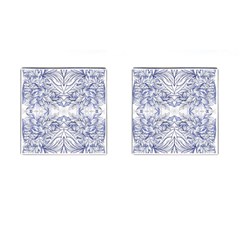 Blue Biro Arabesque  Cufflinks (square) by kaleidomarblingart