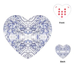 Blue Biro Arabesque  Playing Cards Single Design (heart) by kaleidomarblingart