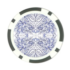 Blue Biro Arabesque  Poker Chip Card Guard by kaleidomarblingart