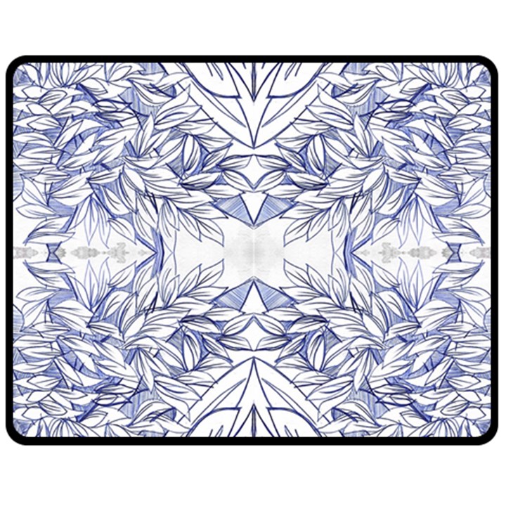 Blue biro arabesque  Fleece Blanket (Medium) 