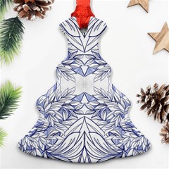 Blue Biro Arabesque  Christmas Tree Ornament (two Sides) by kaleidomarblingart