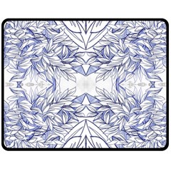 Blue Biro Arabesque  Double Sided Fleece Blanket (medium)  by kaleidomarblingart