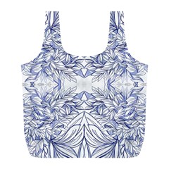 Blue Biro Arabesque  Full Print Recycle Bag (l) by kaleidomarblingart