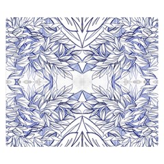 Blue Biro Arabesque  Double Sided Flano Blanket (small)  by kaleidomarblingart