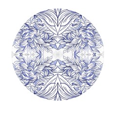 Blue Biro Arabesque  Mini Round Pill Box by kaleidomarblingart