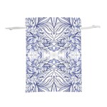 Blue biro arabesque  Lightweight Drawstring Pouch (L) Back