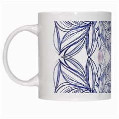 Blue Biro Patterns White Mugs by kaleidomarblingart