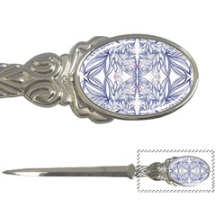 Blue Biro Patterns Letter Opener by kaleidomarblingart