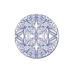 Blue Biro Patterns Magnet 3  (round) by kaleidomarblingart