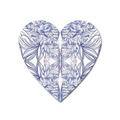 Blue Biro Patterns Heart Magnet by kaleidomarblingart