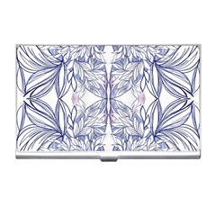 Blue Biro Patterns Business Card Holder by kaleidomarblingart