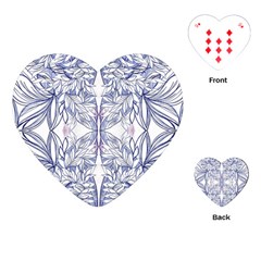 Blue Biro Patterns Playing Cards Single Design (heart) by kaleidomarblingart