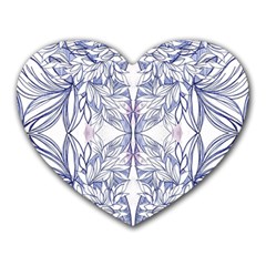 Blue Biro Patterns Heart Mousepads by kaleidomarblingart