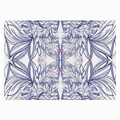 Blue Biro Patterns Large Glasses Cloth by kaleidomarblingart