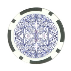 Blue Biro Patterns Poker Chip Card Guard by kaleidomarblingart