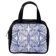 Blue Biro Patterns Classic Handbag (one Side) by kaleidomarblingart