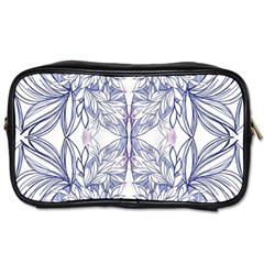 Blue Biro Patterns Toiletries Bag (two Sides) by kaleidomarblingart