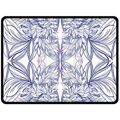 Blue Biro Patterns Fleece Blanket (large)  by kaleidomarblingart