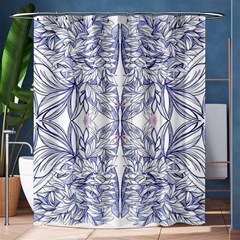 Blue Biro Patterns Shower Curtain 60  X 72  (medium)  by kaleidomarblingart