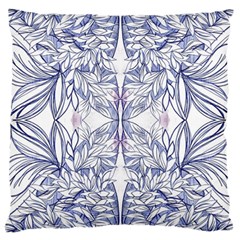 Blue Biro Patterns Large Cushion Case (one Side) by kaleidomarblingart