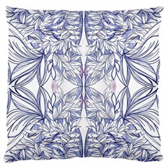 Blue Biro Patterns Standard Flano Cushion Case (one Side) by kaleidomarblingart