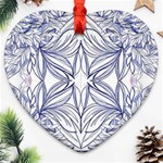 Blue biro repeats IV Ornament (Heart) Front